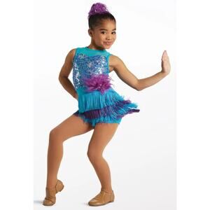 Dance Costume Small Child Turquoise Weissman 15796 Jazz Tap Musical Theater
